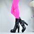 STYLISCHE DAMEN-COWBOYSTIEFEL MIT BLOCKABSATZ UND PLATEAU